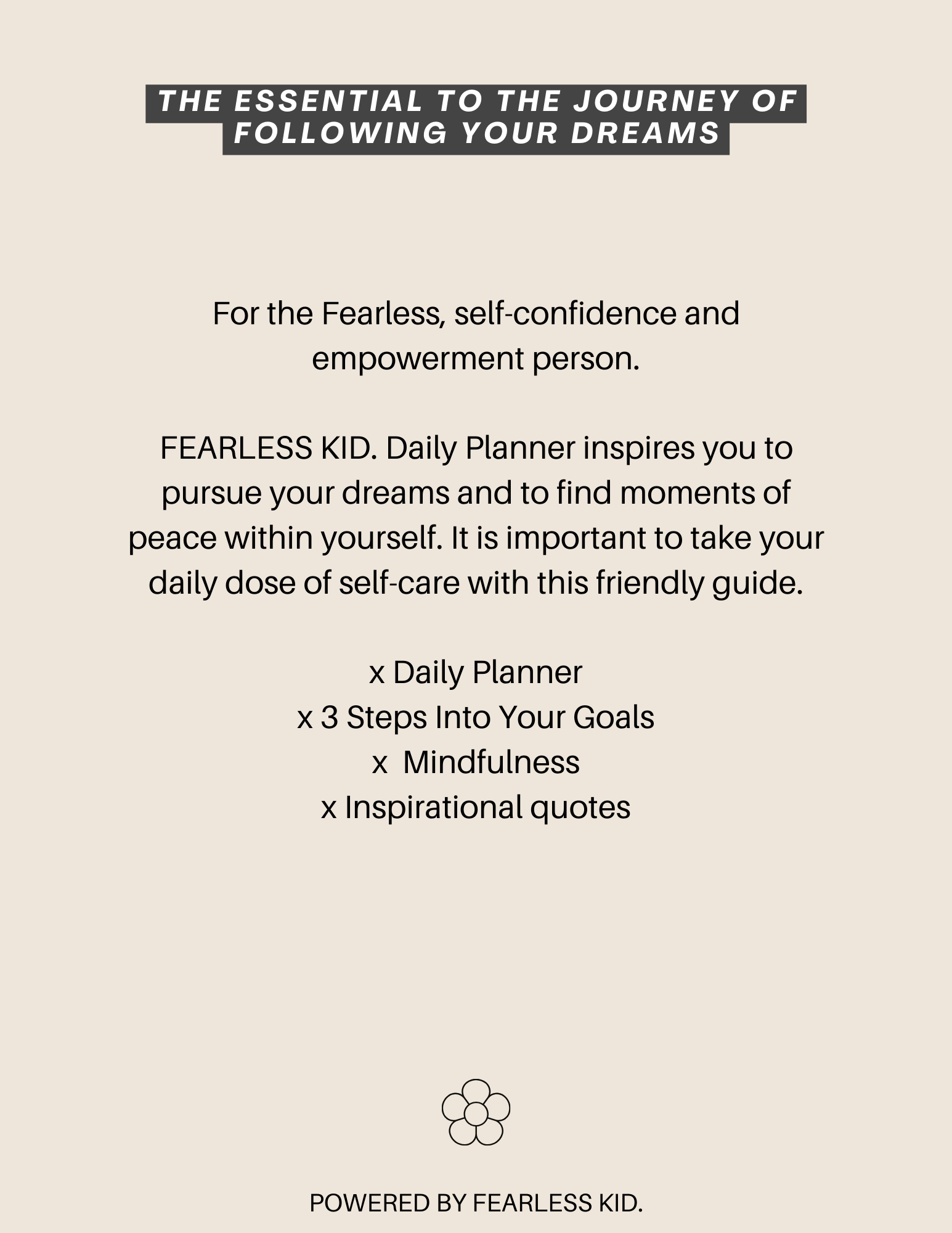 FEARLESS KID. Daily Planner